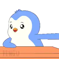 a blue tail is holding a pink heart