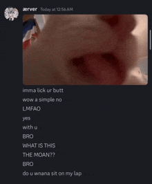 a screenshot of a text message between aerver and someone