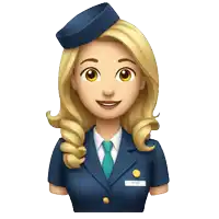 a cartoon of a woman wearing a blue uniform and hat