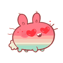 Bunny Rainbow In Love GIF - Bunny Rainbow In Love Crush GIFs