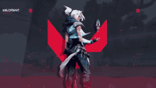 a video game character with the word valorant in the corner