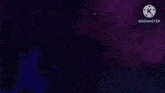 a cartoon of a man and a purple monster fighting each other