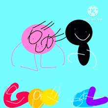 a blue background with a bunch of cartoon characters and the word google