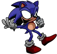 a cartoon of sonic the hedgehog holding a microphone and waving .