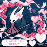 a picture of a cartoon character with the words i love her deeply