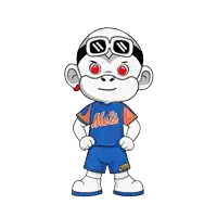 a cartoon of a monkey wearing a mets jersey