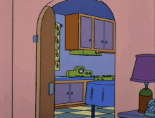 Simpsons Kitchen Door GIF - Simpsons Kitchen Door Cleaning GIFs