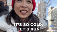 Its So Cold Lets Run Tina Yong GIF - Its So Cold Lets Run Tina Yong Its Freezing Lets Go GIFs