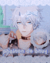 a picture of a boy with white hair and the words phallon do bruy on the bottom
