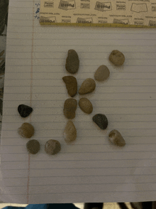 some rocks on a piece of paper that says post it