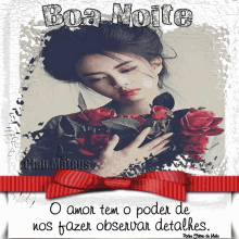 Boa Noite Red Roses GIF - Boa Noite Red Roses Quotes GIFs
