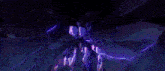 a close up of a person 's face with a sword in a dark room .