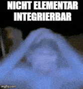 a man with his hands on his head with the words nicht elementar integrierbar written above him