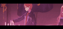 a boy and a girl are standing next to each other in a dark room