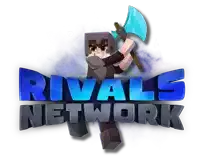 the logo for rivals network has a minecraft character holding an axe