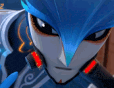 a close up of a cartoon character 's face with the number 2 in the background