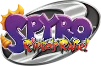 a logo for a video game called spyro ripto rage