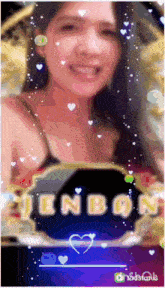 a picture of a woman with the word jenbon written on it