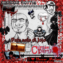 a poster for pete solo di jojo 's corpse party shows a man holding a knife