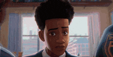 Across The Spider Verse Miles GIF - Across The Spider Verse Miles Spidey Sense GIFs
