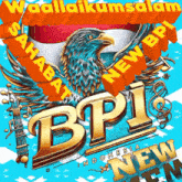an advertisement for bpi indonesia new fm with an eagle