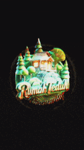a picture of a house surrounded by trees and the words rumah leduh