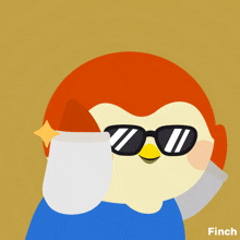 a cartoon of a bird wearing sunglasses with the words party mode below it