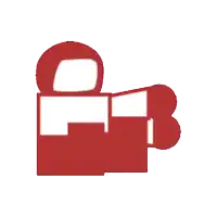 a red and white icon with the letter k in the middle