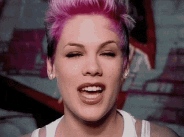 pink funhouse hairstyle