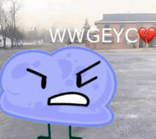 a cartoon character with an angry face is standing in front of a building with the words wwgeyc on it