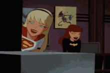Supergirl Batgirl GIF - Supergirl Batgirl Laugh GIFs