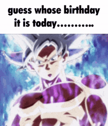 Guess Whose Birthday Ultra Instinct Goku GIF - Guess Whose Birthday Ultra Instinct Goku Goku Stare GIFs