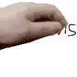 a close up of a person 's hand holding a piece of paper with the word sis written on it .