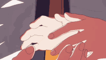 a close up of a person holding another person 's finger