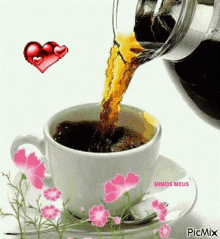 Pouring Tea GIF - Pouring Tea Hearts GIFs