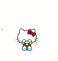 a drawing of a hello kitty with the words hong biet ai kia kia