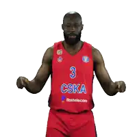 a basketball player wearing a red jersey that says cska on it