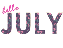 hello july flowers text