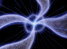 a purple and blue swirl with a glowing center