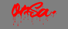 a gray background with red dr. seuss written in blood