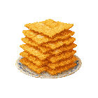 a stack of fried crackers on a plate with a white background