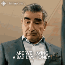 Are We Having A Bad Day Honey Johnny Rose GIF - Are We Having A Bad Day Honey Johnny Rose Eugene Levy GIFs