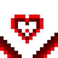 a pixel art heart with a cross in the middle on a white background