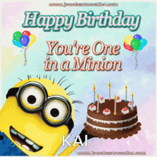 Happy Birthday Minions Kai GIF - Happy Birthday Minions Minion Kai GIFs