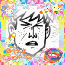 jerry de knives is written on a picture of a man