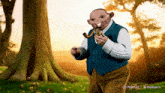 a cartoon character with a pipe in his mouth is sponsored by minimax hailuo ai