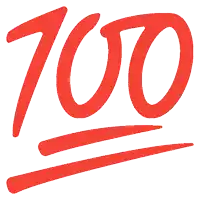 a red sign that says 100 on it