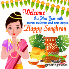 Happy Songkran Festival Songkran Day GIF - Happy Songkran Festival Songkran Day Fruits GIFs