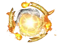 a swirl of gold and silver with a dolphin in the middle