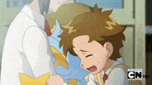 a cartoon of a boy crying with cn hd written on the bottom right corner